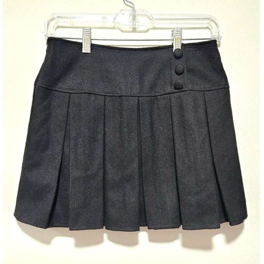 Charcoal Grey Pleated Mini Skirt Preppy Tennis S